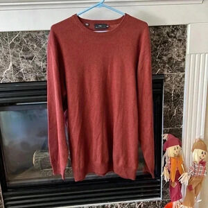 Rodd & Gunn Hilltop Merino Wool & Cashmere Light Rust Crewneck Sweater Size 2 XL